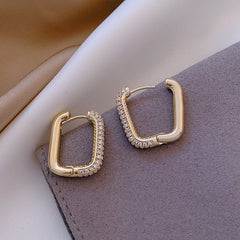 Geometric Square Zircon Earrings