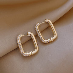 Geometric Square Zircon Earrings