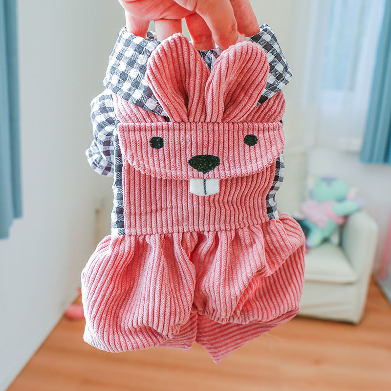 Four-Legged Plaid Overalls For Pets