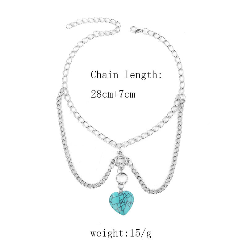 Ins Creative Delicate Turquoise Body Chain