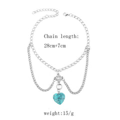 Ins Creative Delicate Turquoise Body Chain