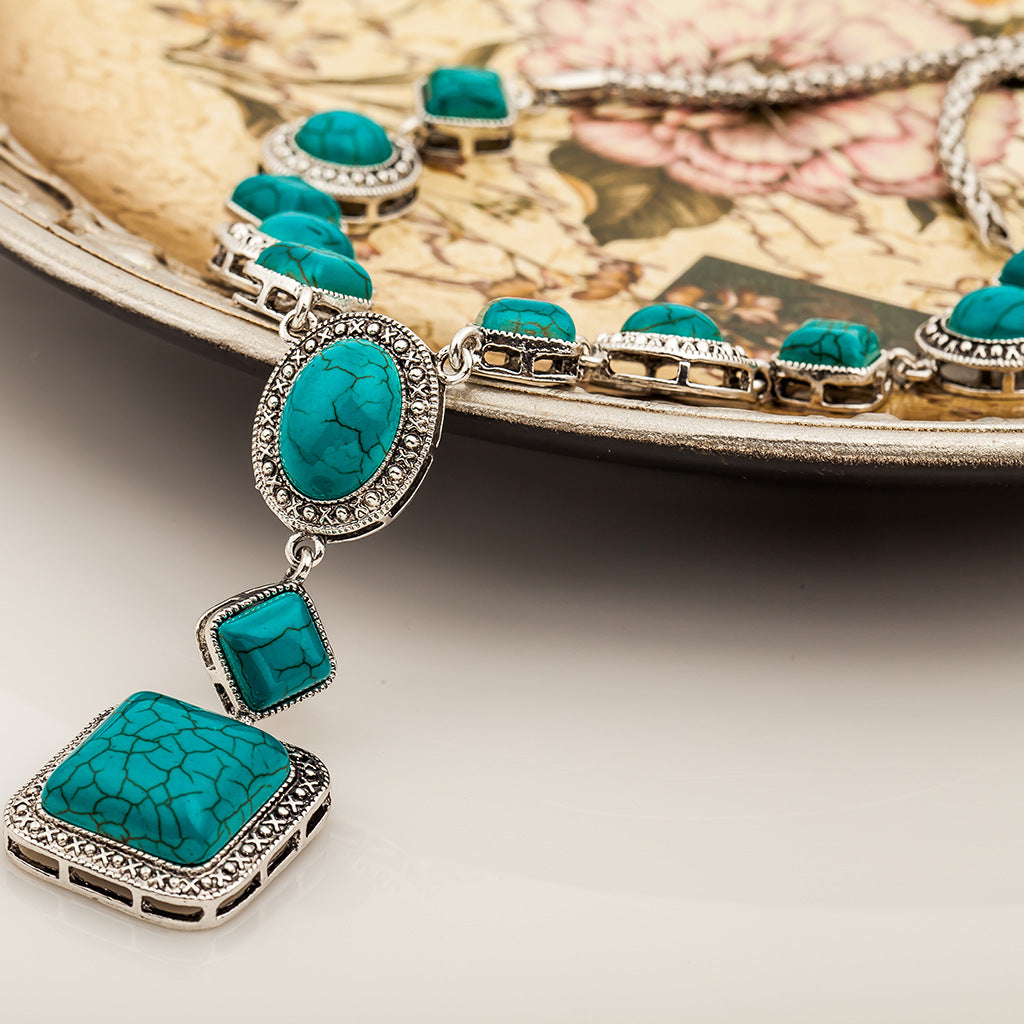Turquoise Vintage Diamond Necklace